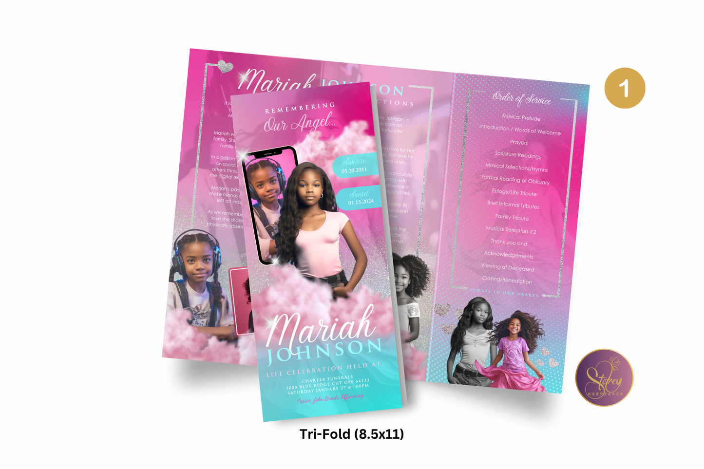 Custom Children’s Memorial Obituary Program